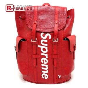 Louis Vuitton Supreme Epi Christopher Backpack Leather Red